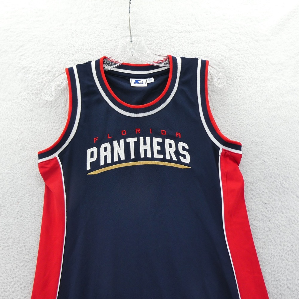 Starter Tank Dress Womens Medium Florida Panthers NHL Navy Blue Red Vintage Y2K - Picture 3 of 9